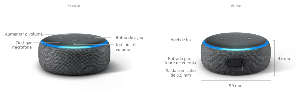 Echo Dot 3 - Detalhes Técnicos