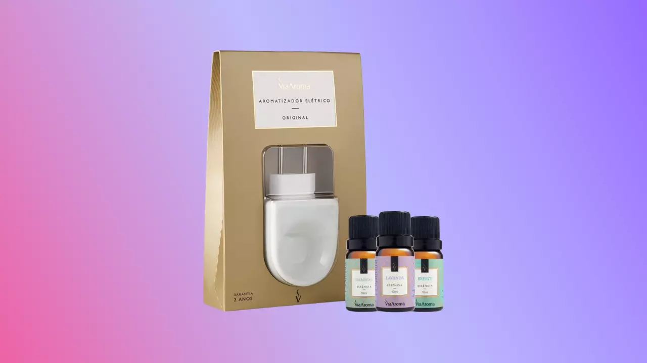 Kit Aromatizador Elétrico Bivolt Original + 3 Essências Via Aroma