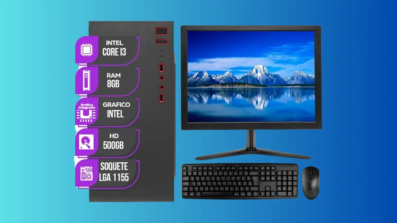 Computador Mancer Intel i3 8GB DE RAM HD 500GB Monitor 19